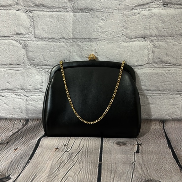 Handbags - Vintage Black Faux Leather Handbag
